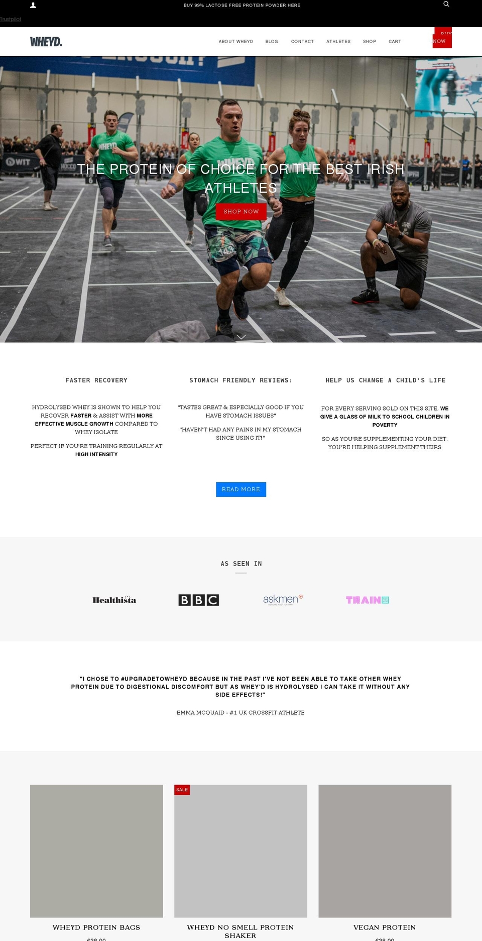 wheydireland.com shopify website screenshot