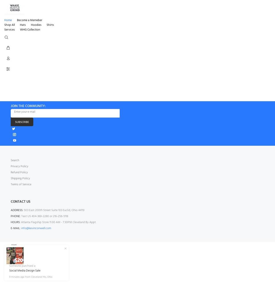 whgstore.com shopify website screenshot