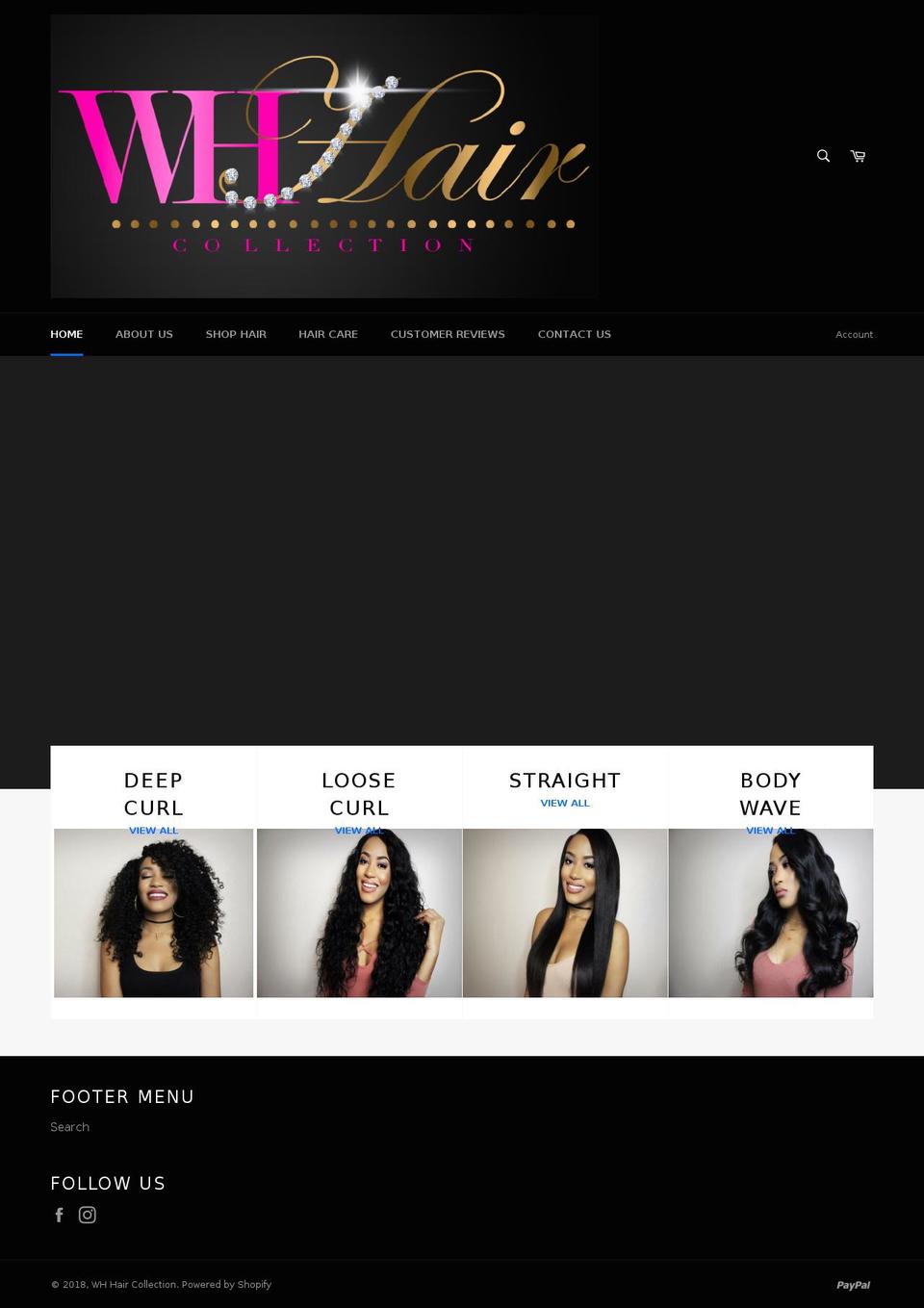 whhaircollection.com shopify website screenshot