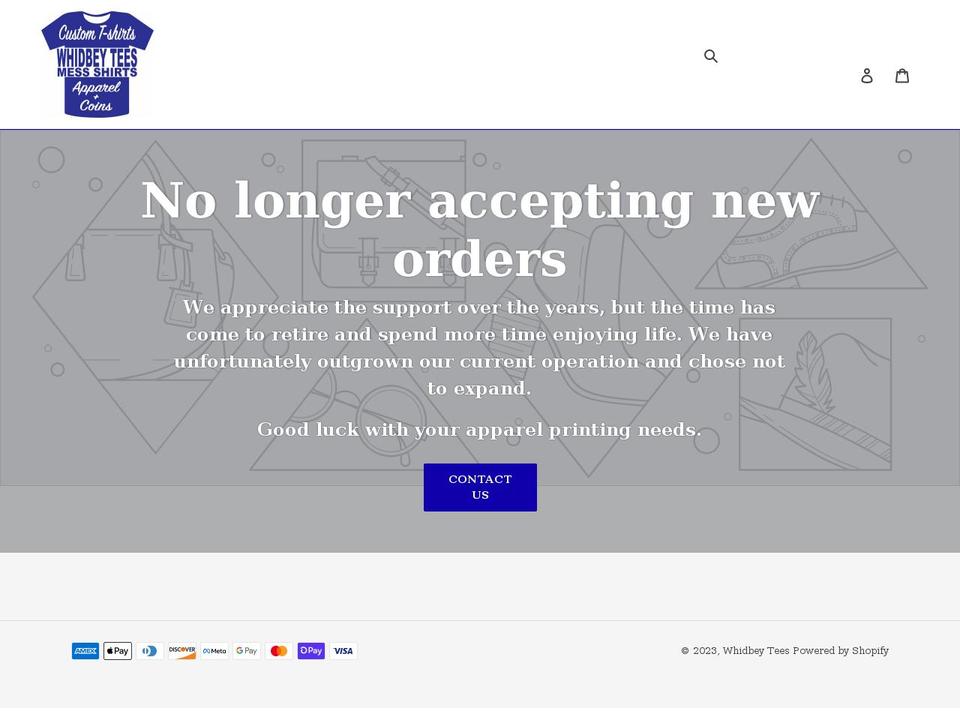 whidbeytees.com shopify website screenshot