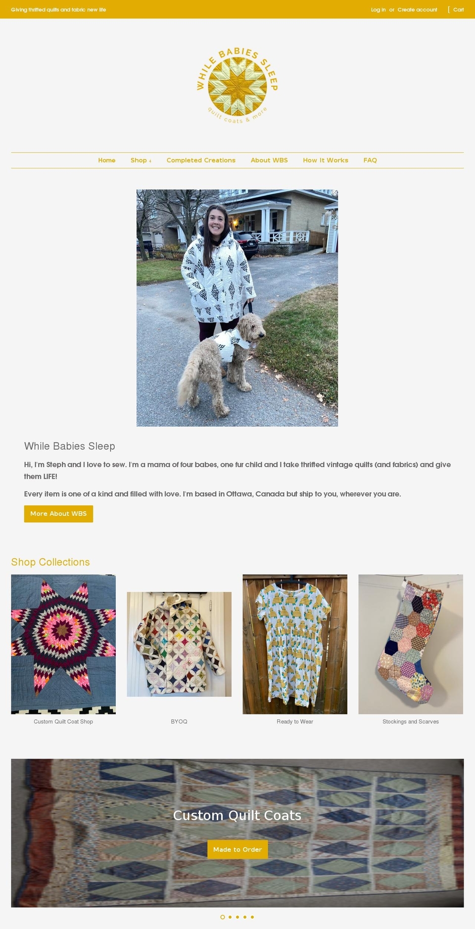 whilebabiessleep.com shopify website screenshot