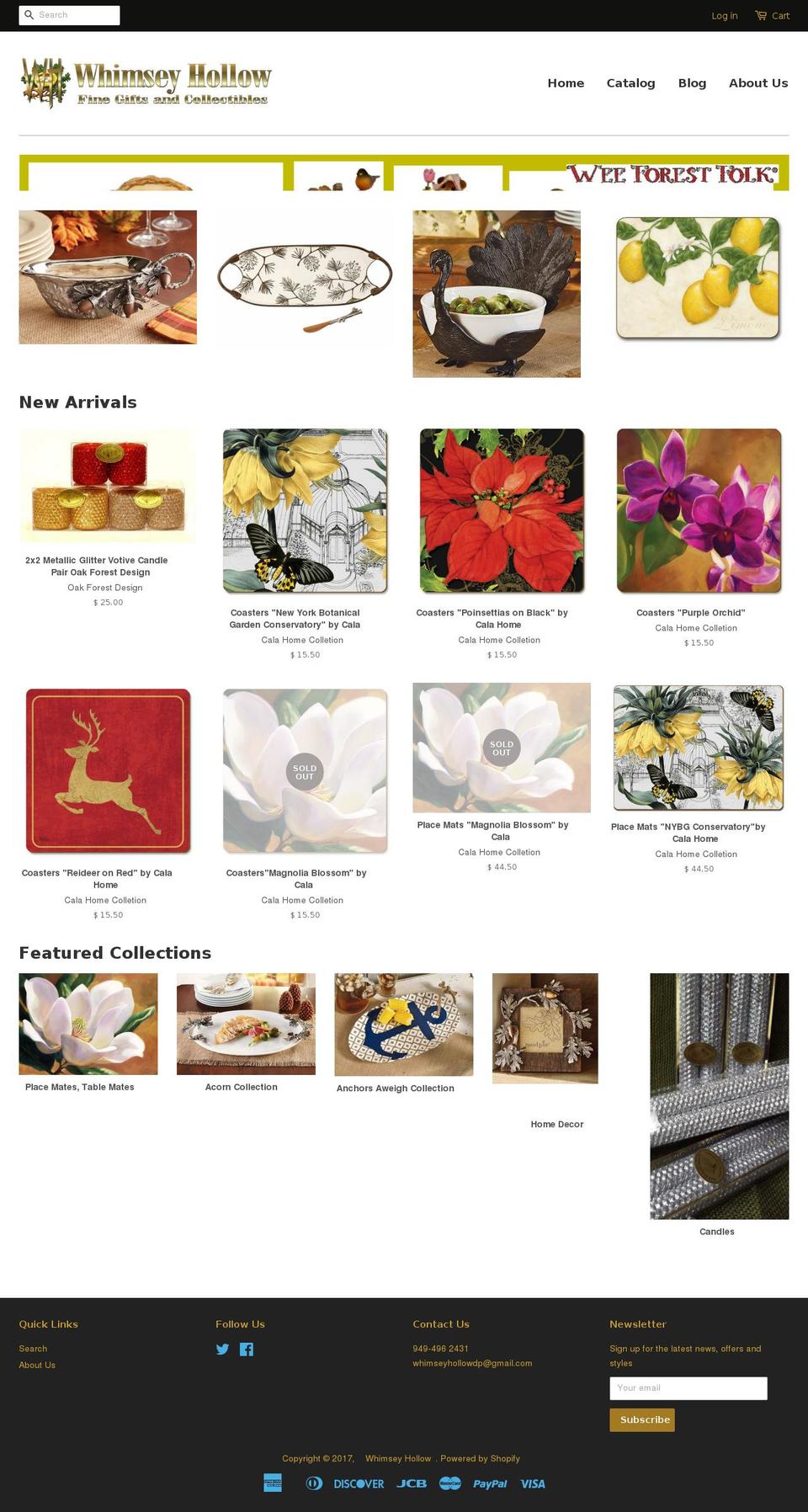 whimseyhollow.com shopify website screenshot