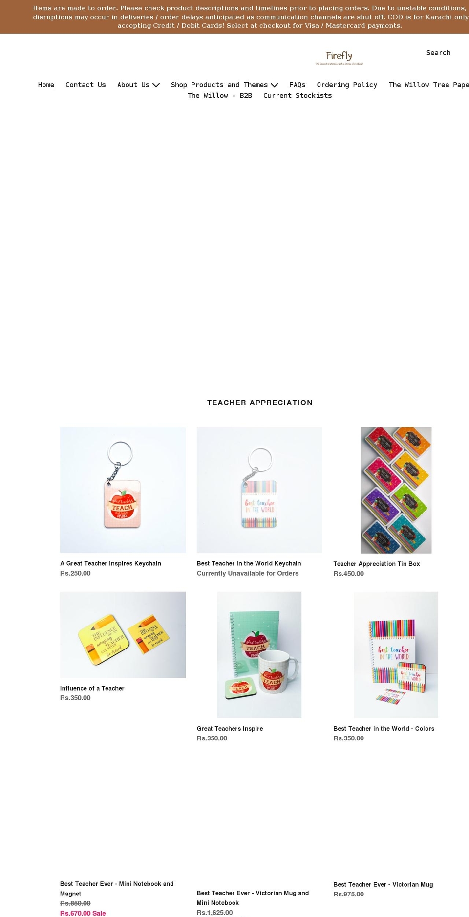 whimsical-firefly.com shopify website screenshot