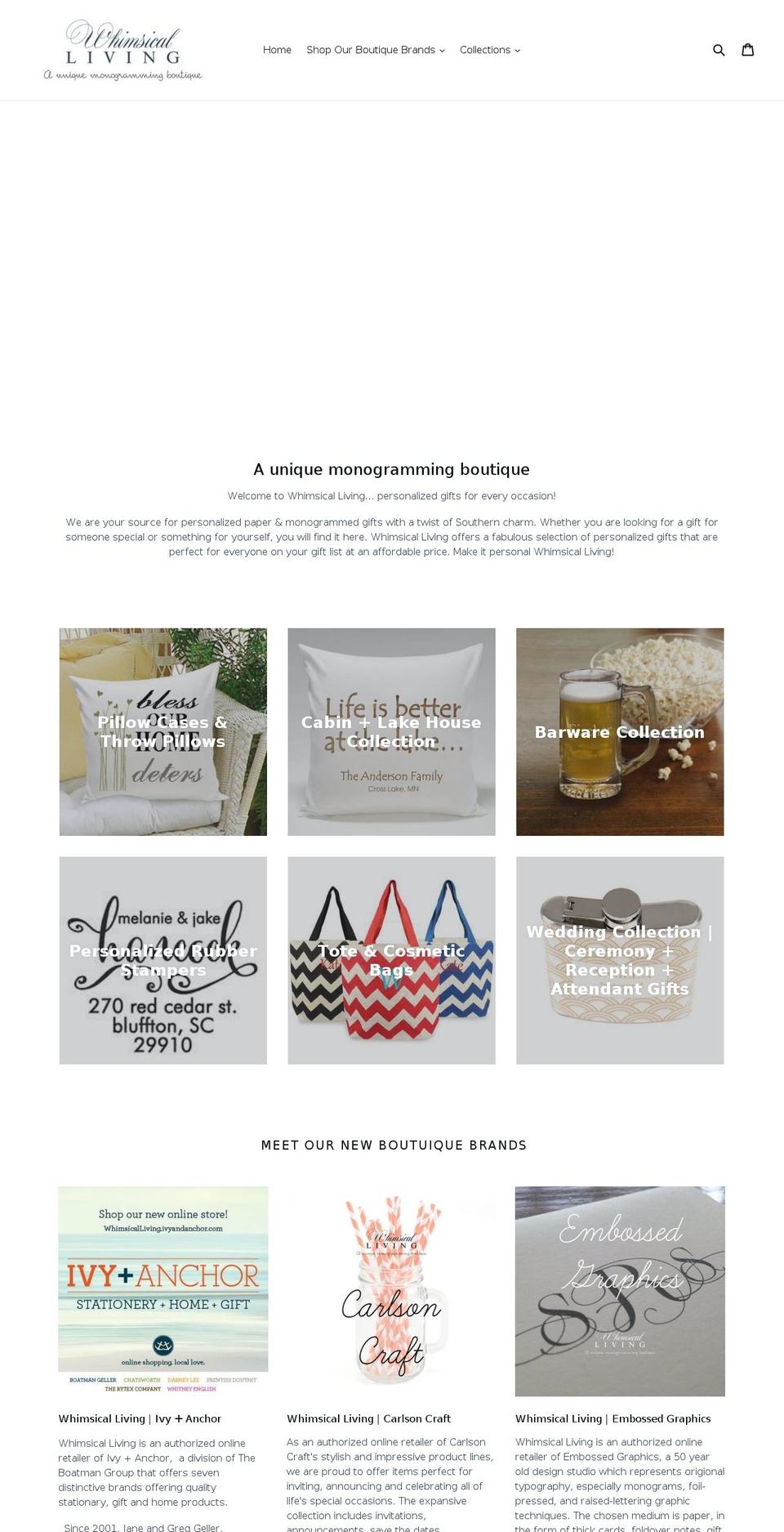 whimsicalpaper.com shopify website screenshot