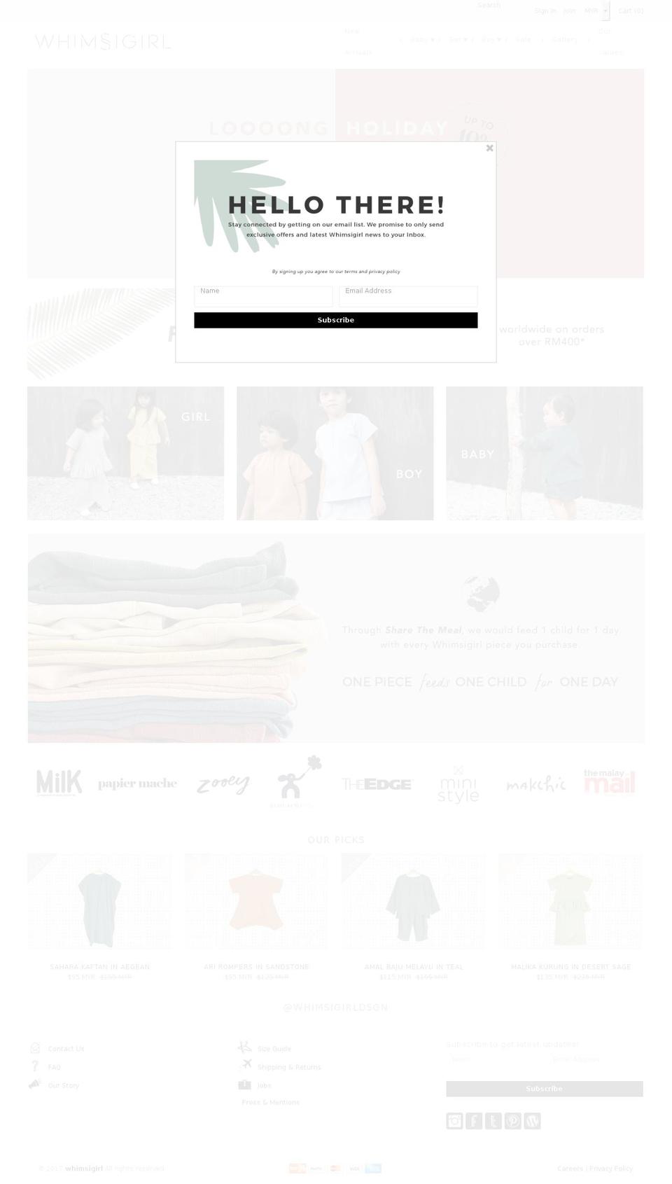 whimsigirl.com shopify website screenshot