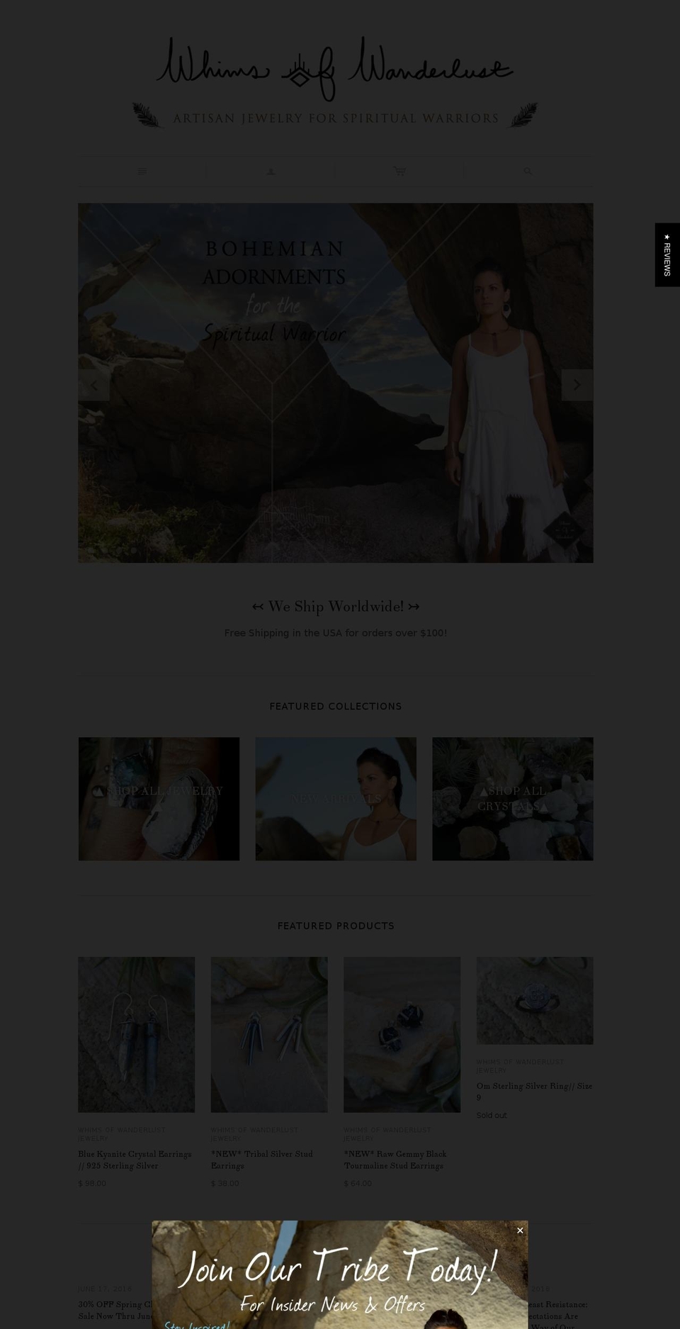 whimsofwanderlust.com shopify website screenshot