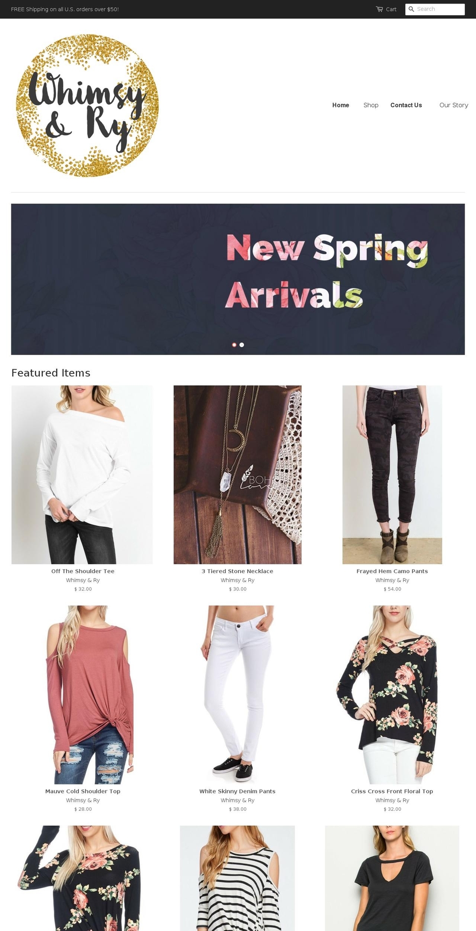 whimsyandry.com shopify website screenshot