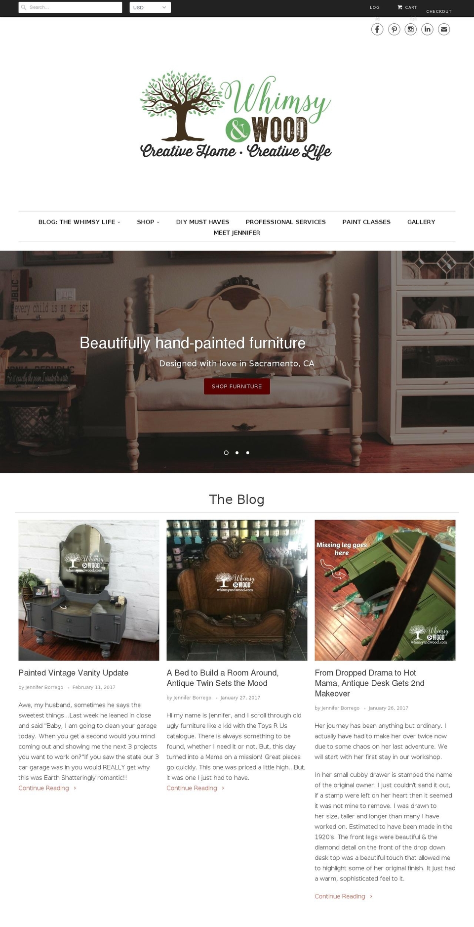 Clean new Responsive Theme Shopify theme site example whimsynwood.com