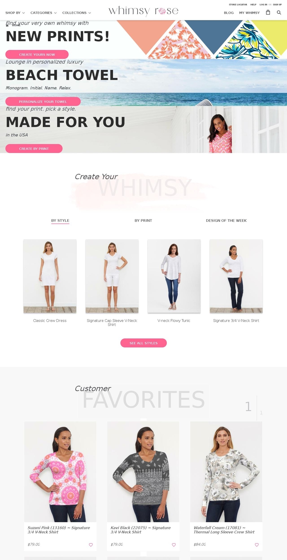 whimsyrose.com shopify website screenshot