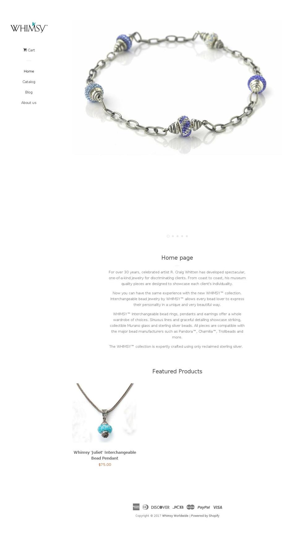 whimsyworldwide.com shopify website screenshot