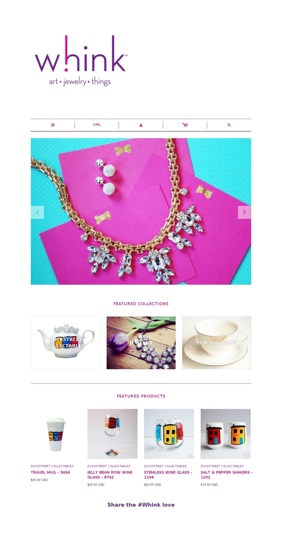 whinkinc.com shopify website screenshot