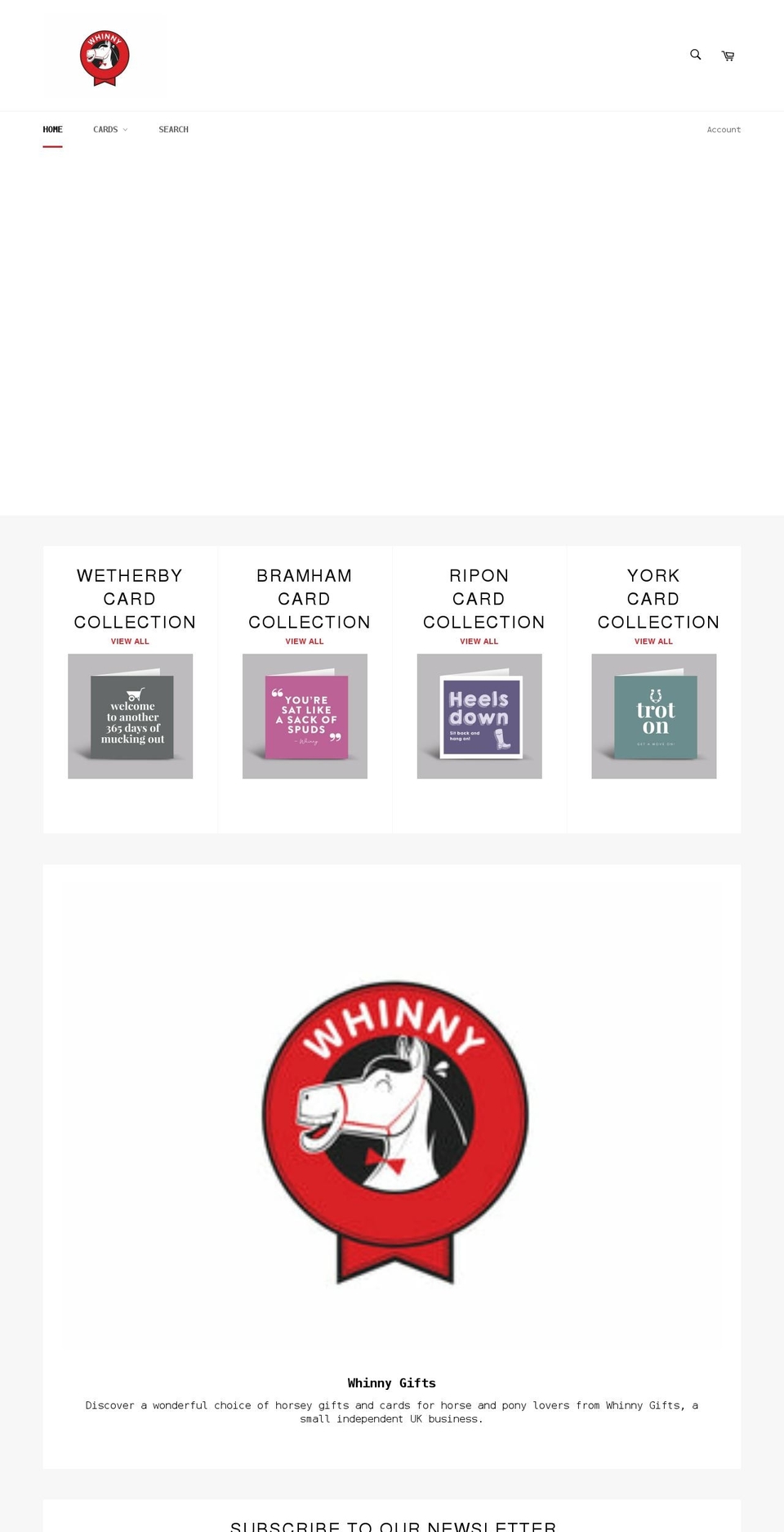 whinnygifts.co.uk shopify website screenshot