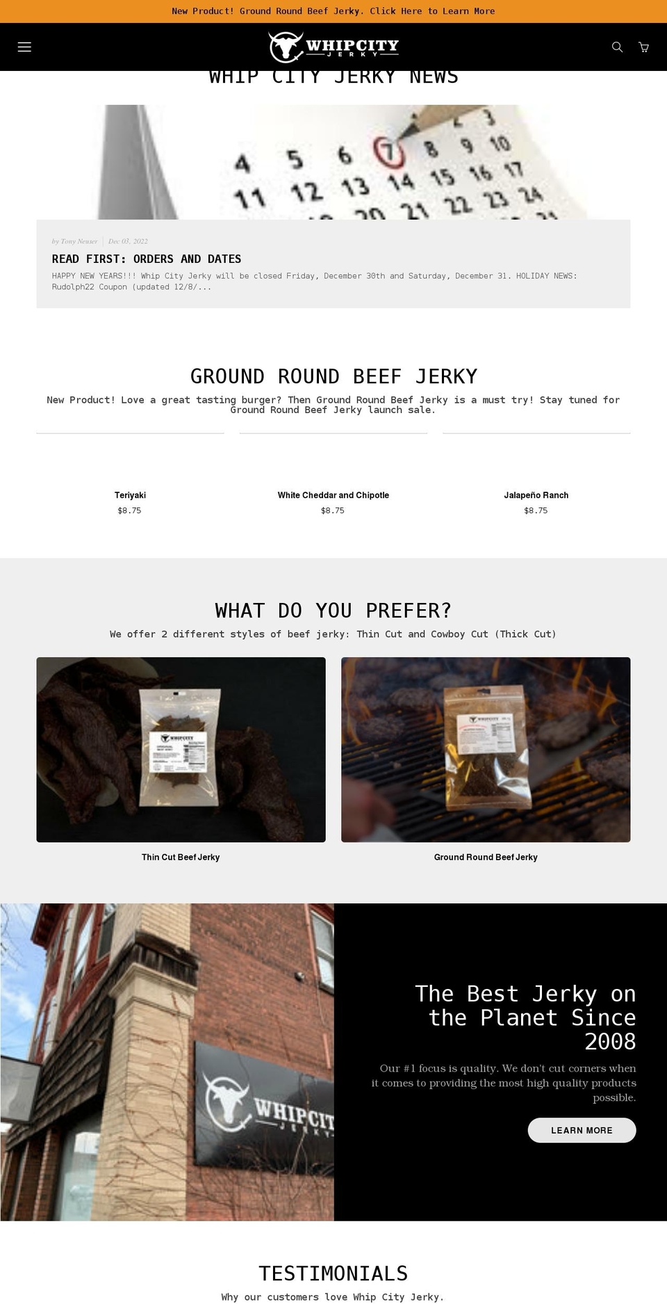 whipcityjerky.com shopify website screenshot