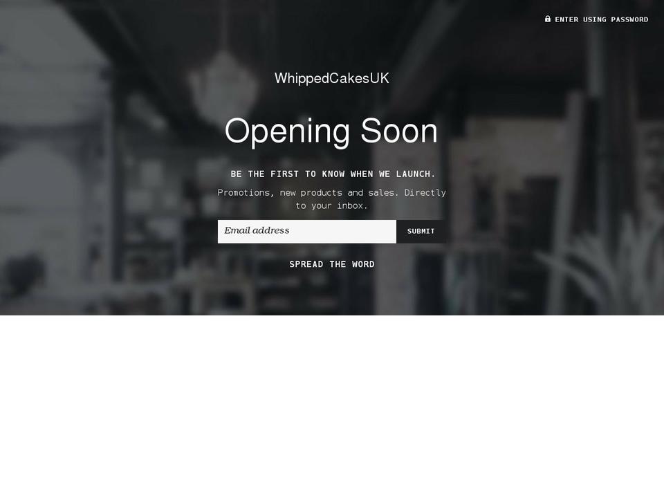whippedcakesuk.myshopify.com shopify website screenshot