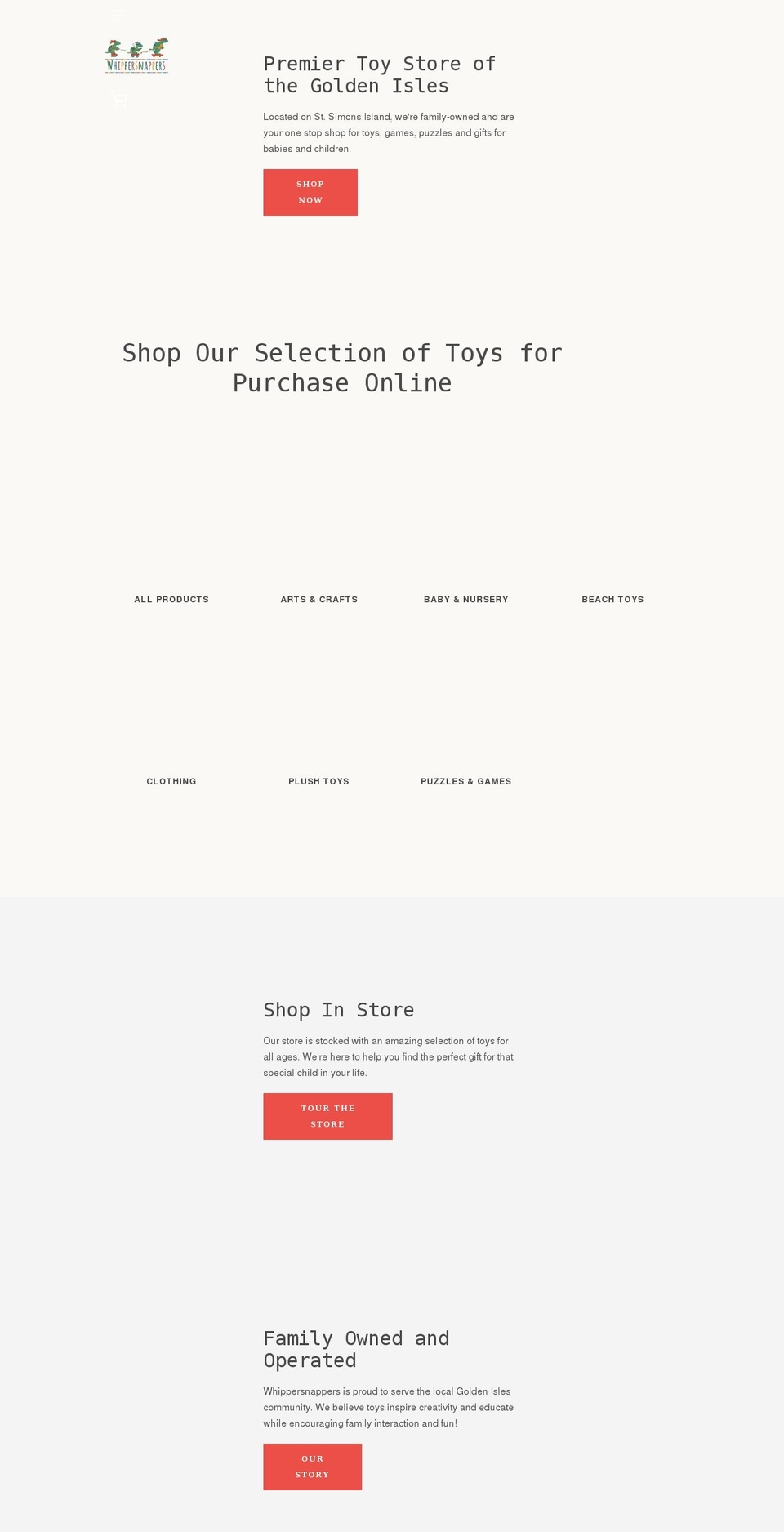 whippersnapperstoystore.com shopify website screenshot