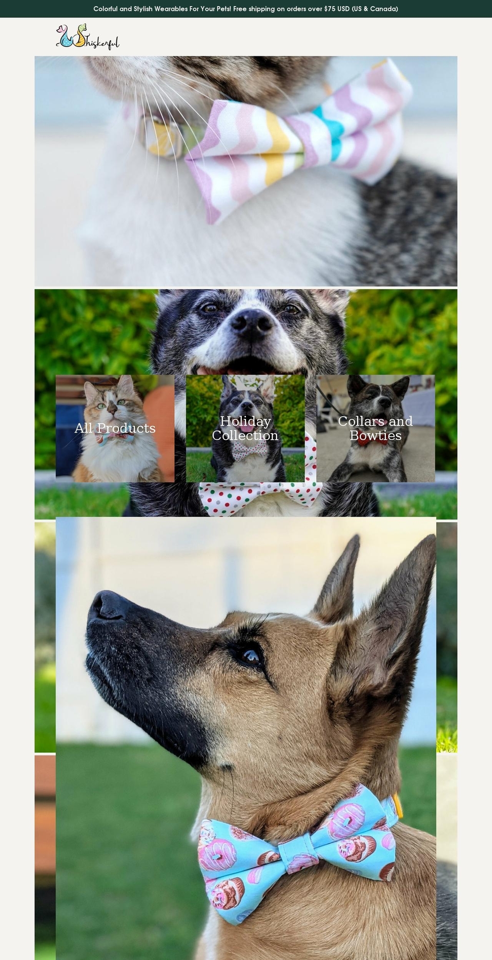 whiskerfulpets.com shopify website screenshot