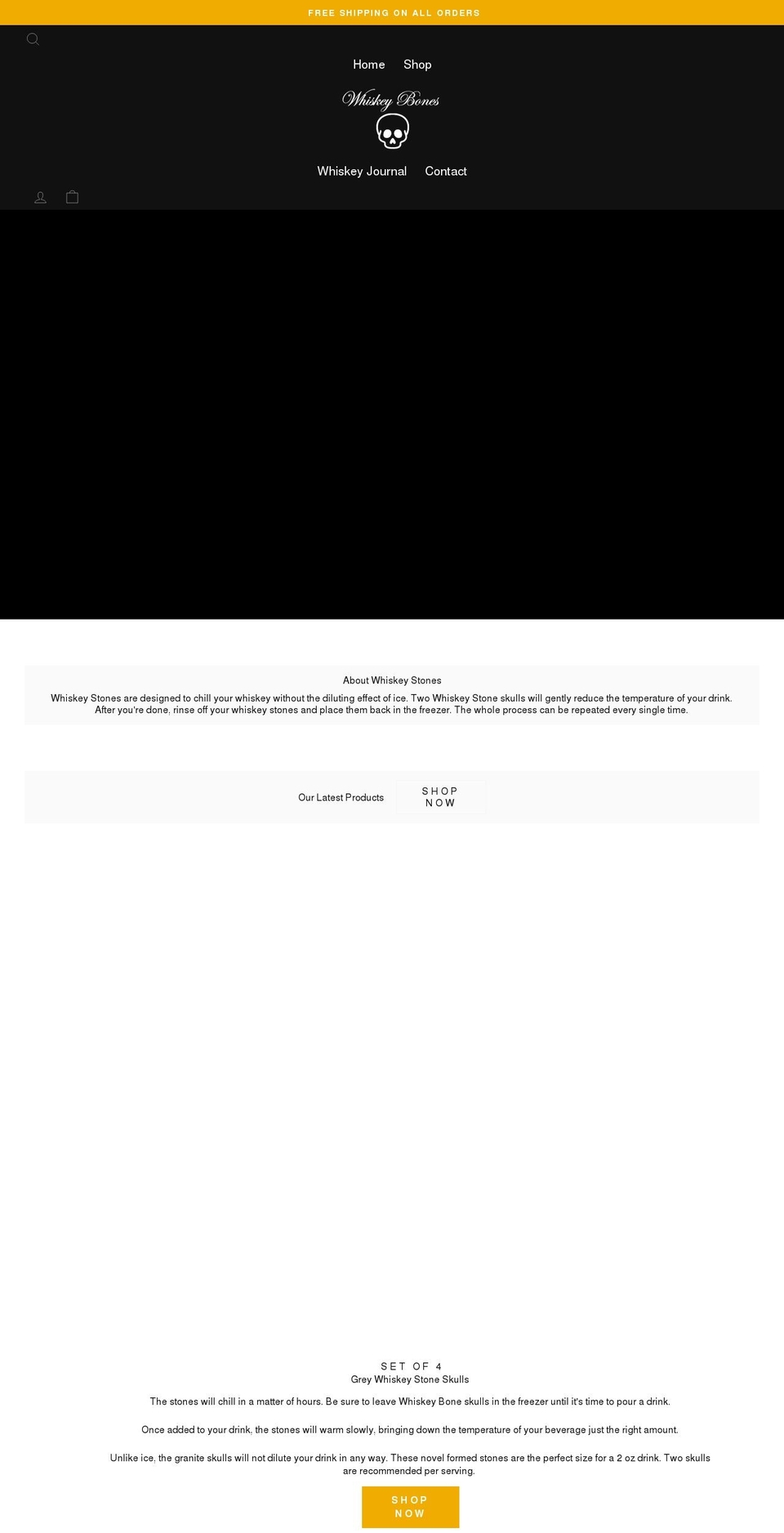 whiskeybones.com shopify website screenshot