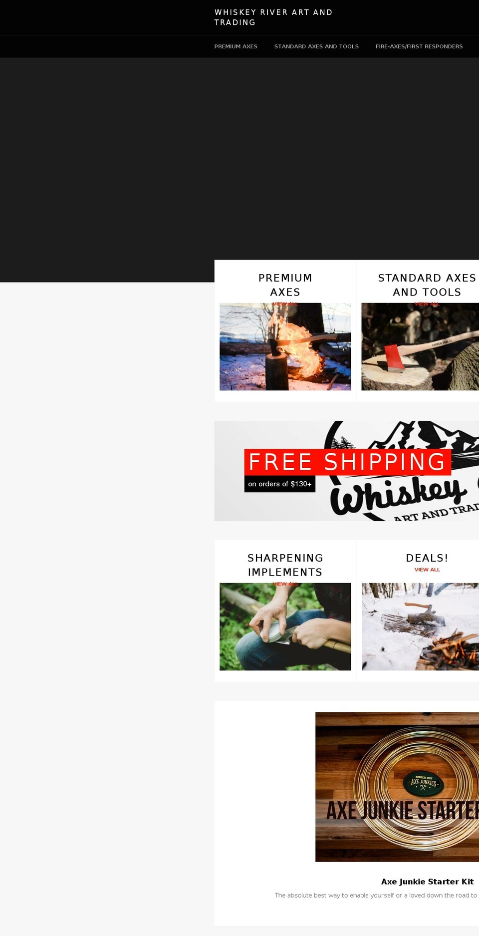 whiskeyrivertrading.com shopify website screenshot