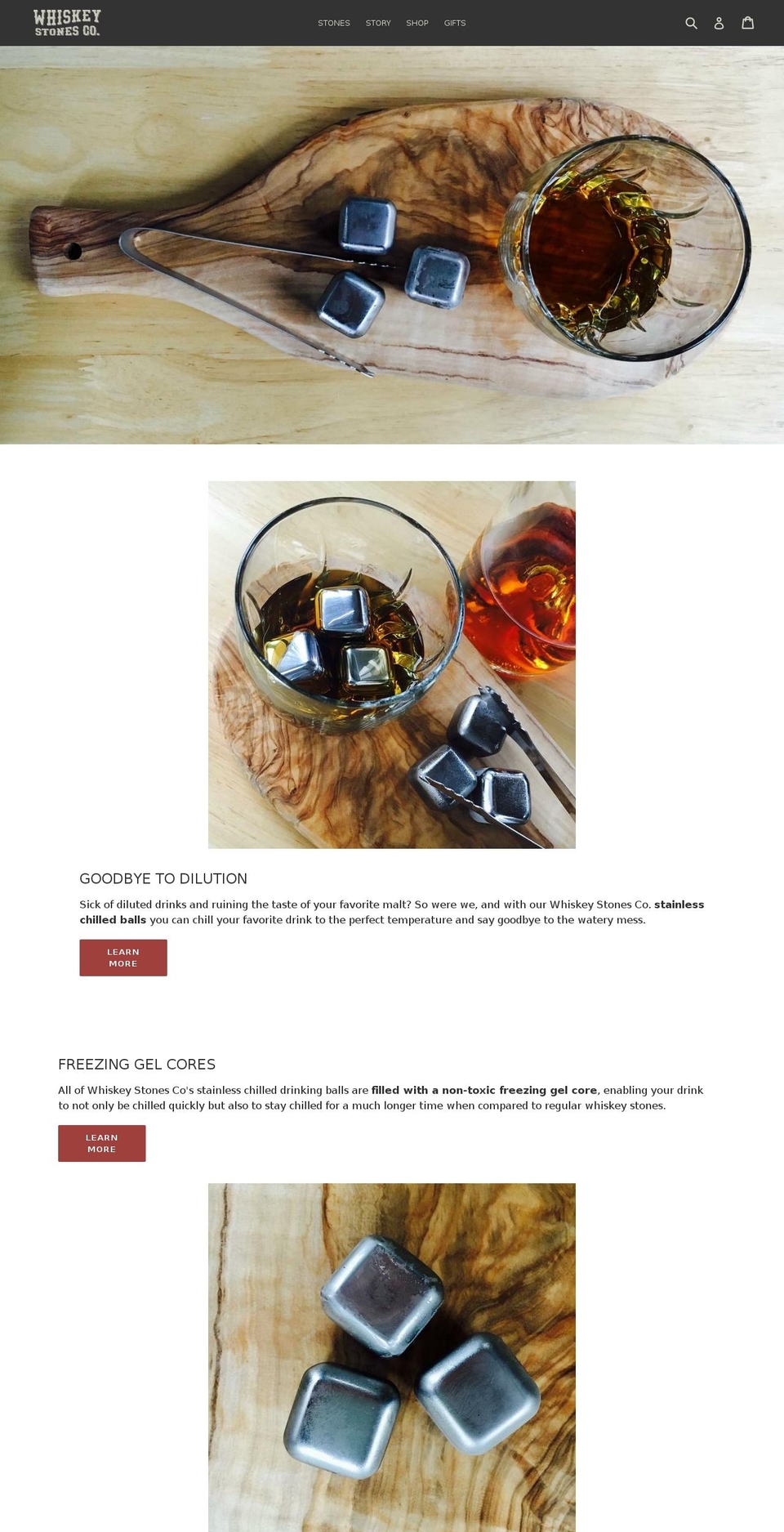 whiskeystones.co shopify website screenshot