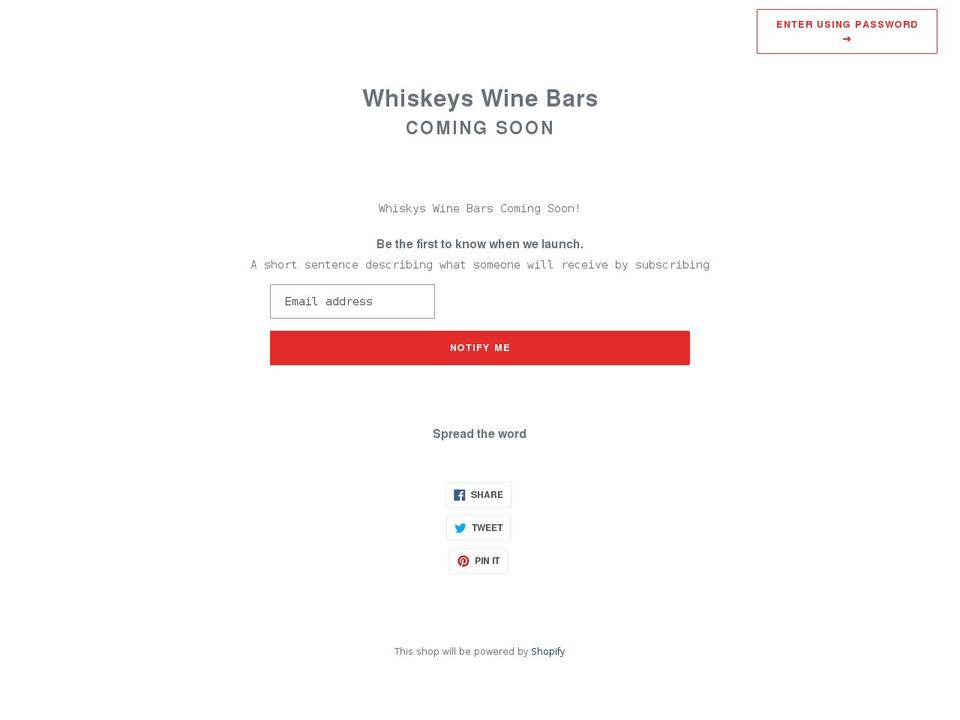 Dsl-version- Shopify theme site example whiskeyswinebars.com