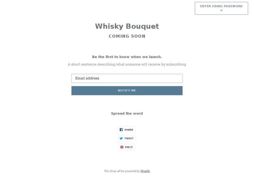 whiskybouquet.com shopify website screenshot