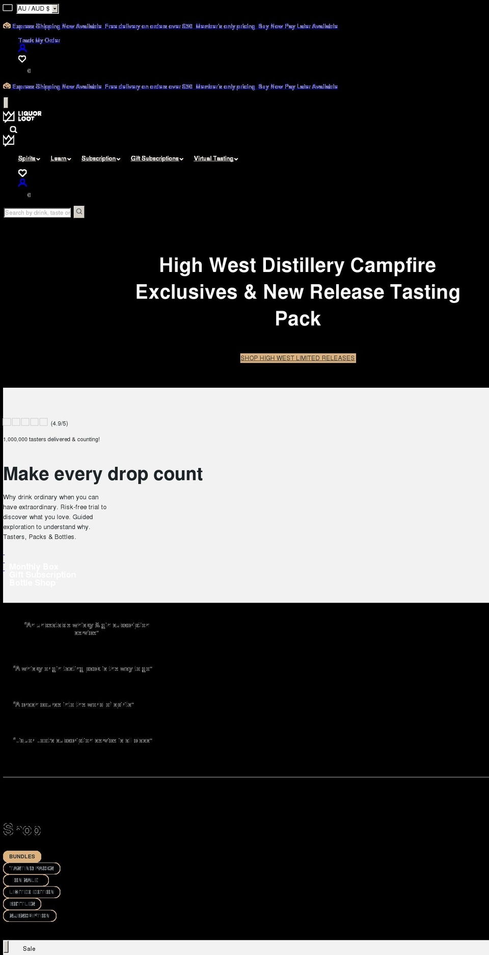 whiskyloot.com shopify website screenshot