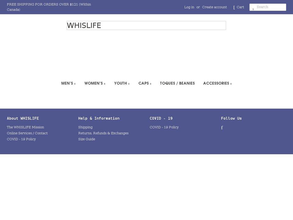whislife.com shopify website screenshot