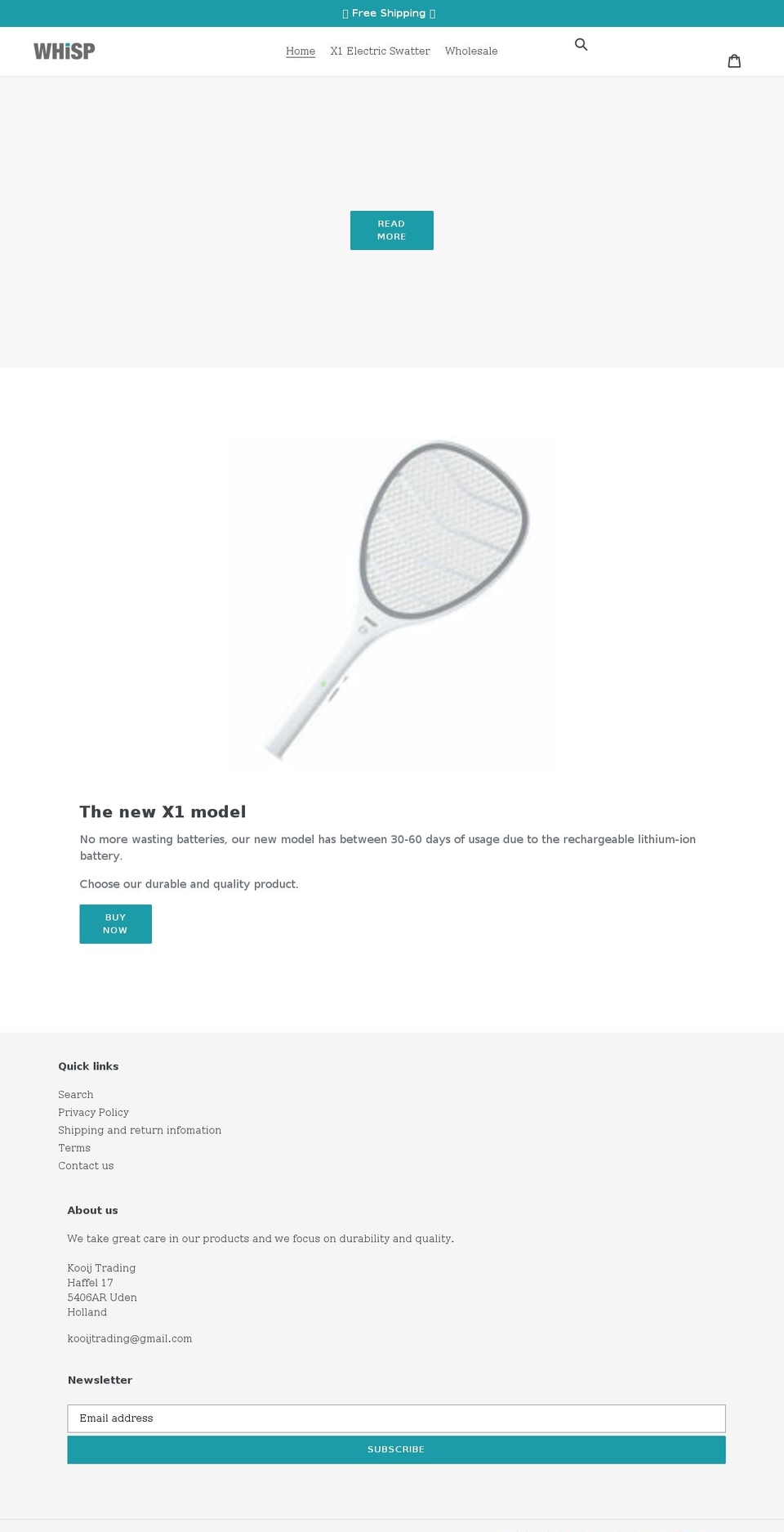 whisp-products.com shopify website screenshot