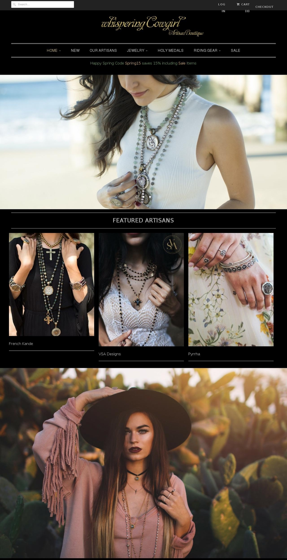 whisperingcowgirl.com shopify website screenshot