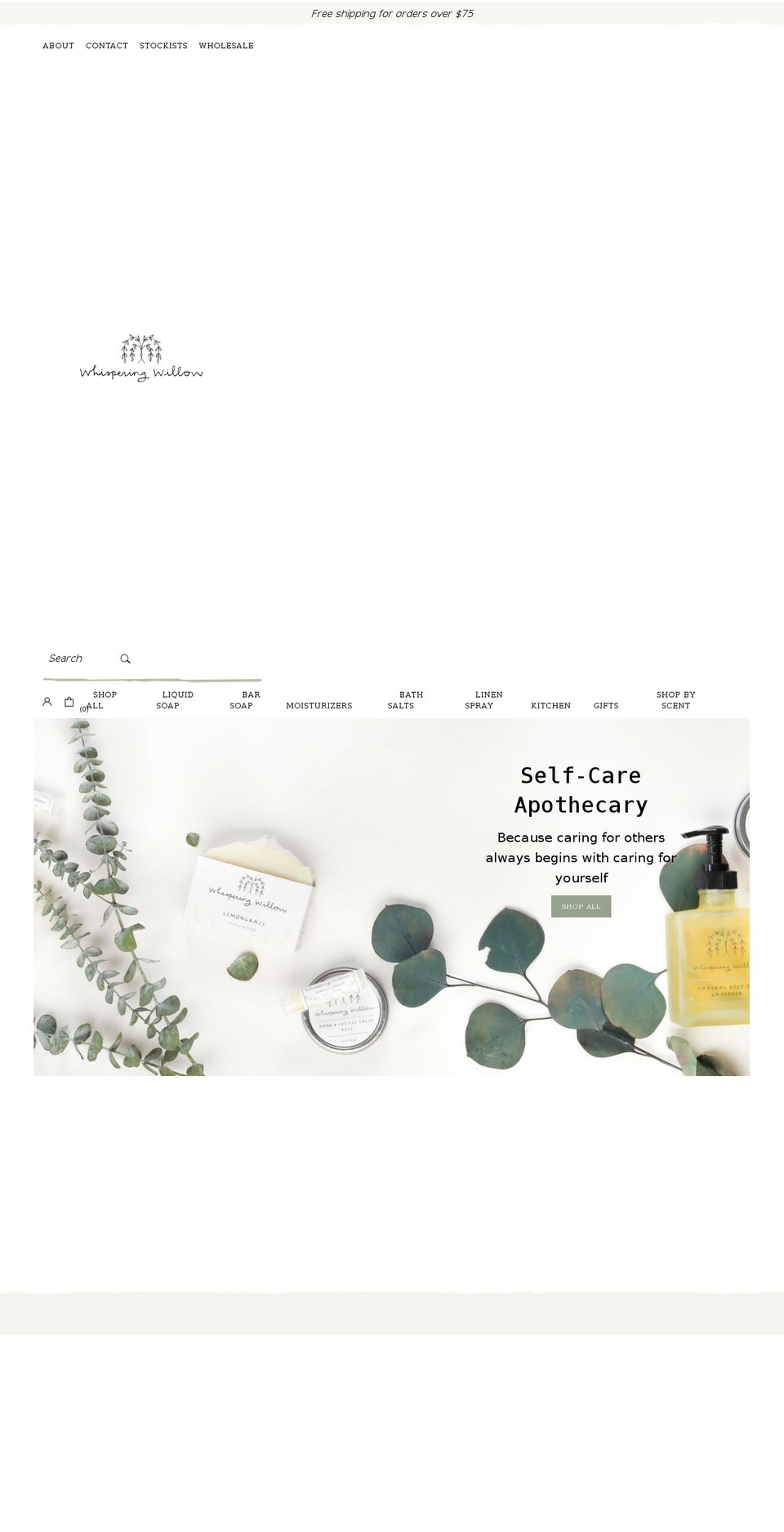 Aeolidia - Live Shopify theme site example whisperingwillowsoap.com