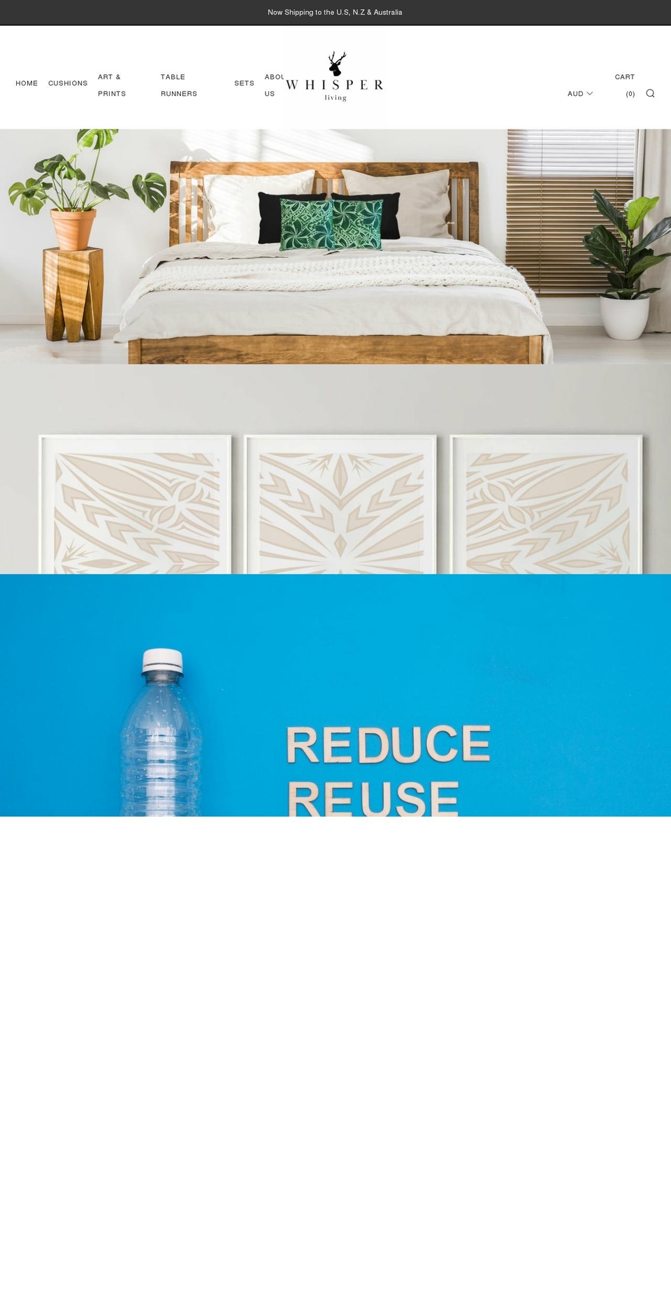 whisperliving.com shopify website screenshot