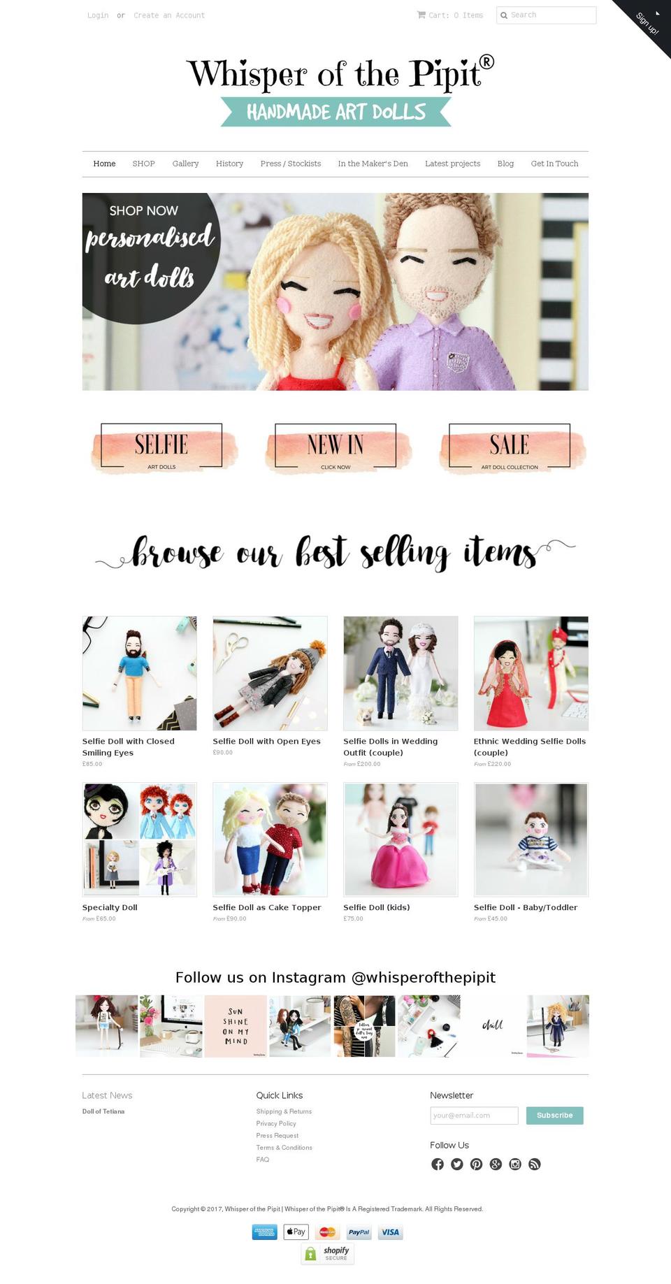 whisperofthepipit.com shopify website screenshot