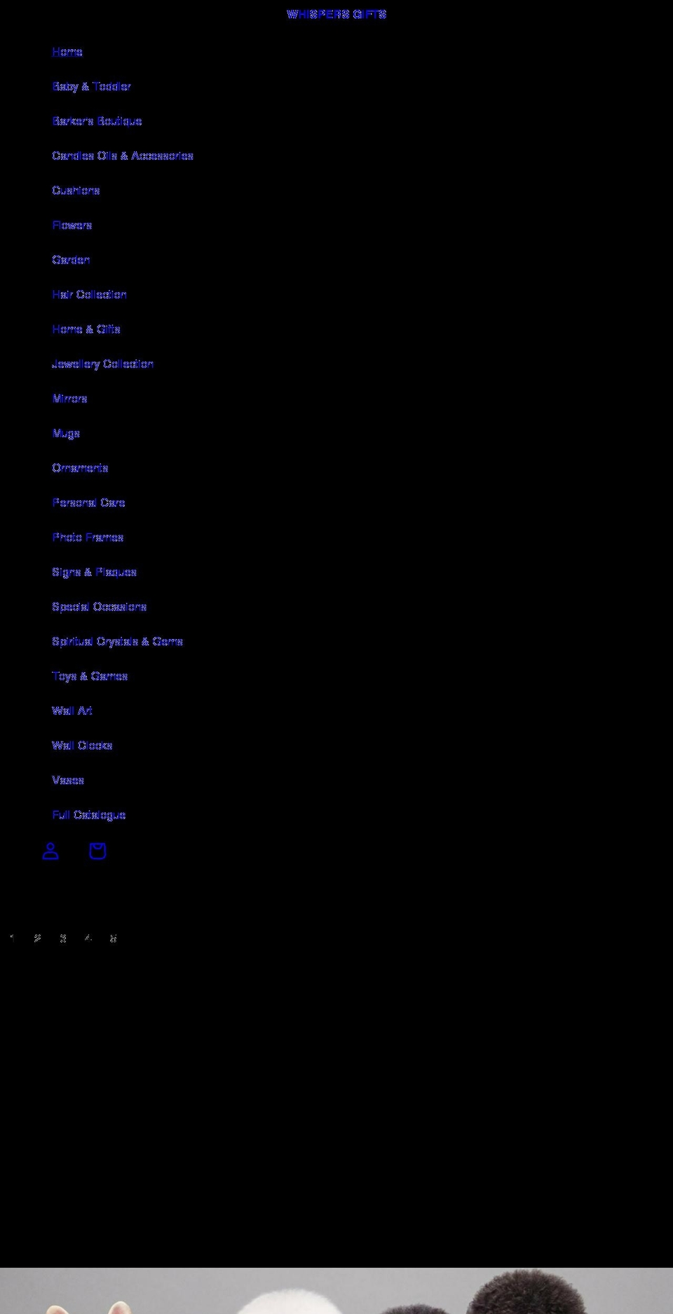 whispersgifts.co.uk shopify website screenshot