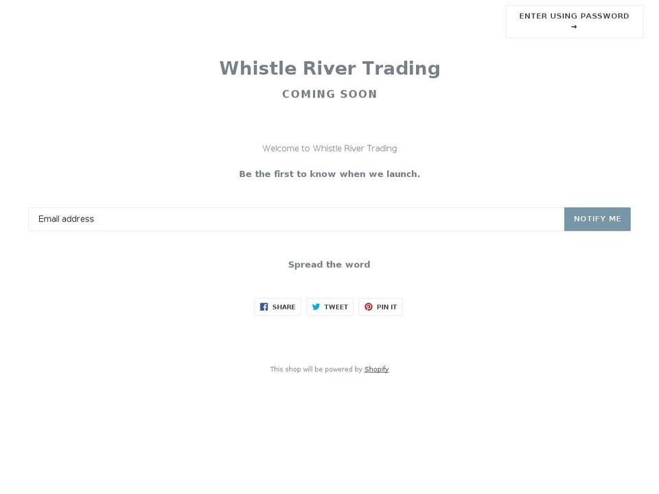 whistleriver.com shopify website screenshot