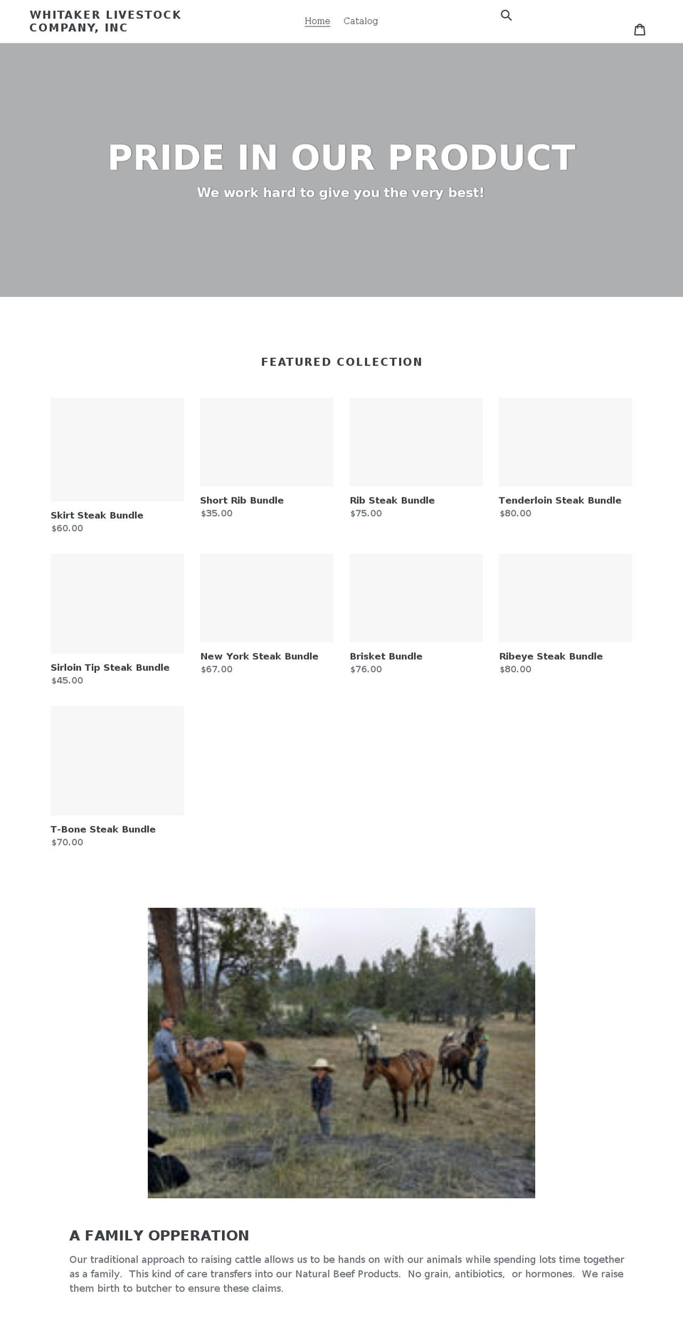 whitakerlivestockco.com shopify website screenshot