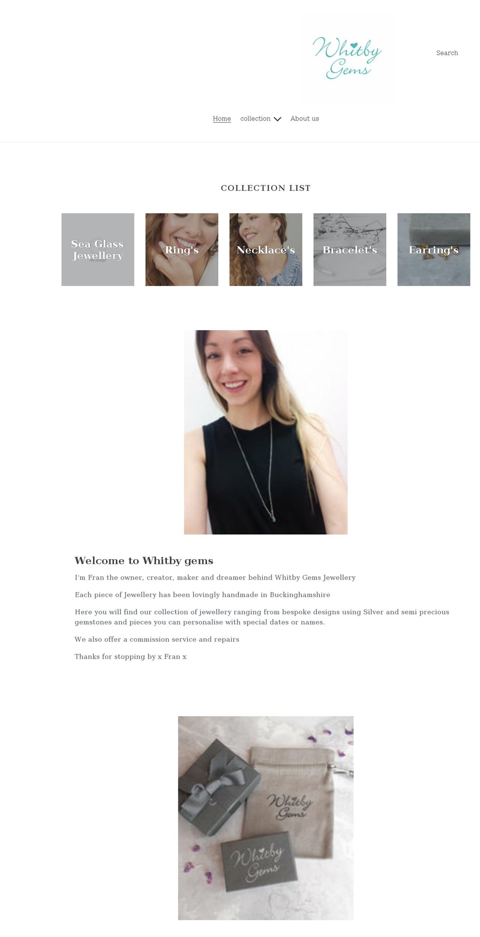 whitbygems.co.uk shopify website screenshot