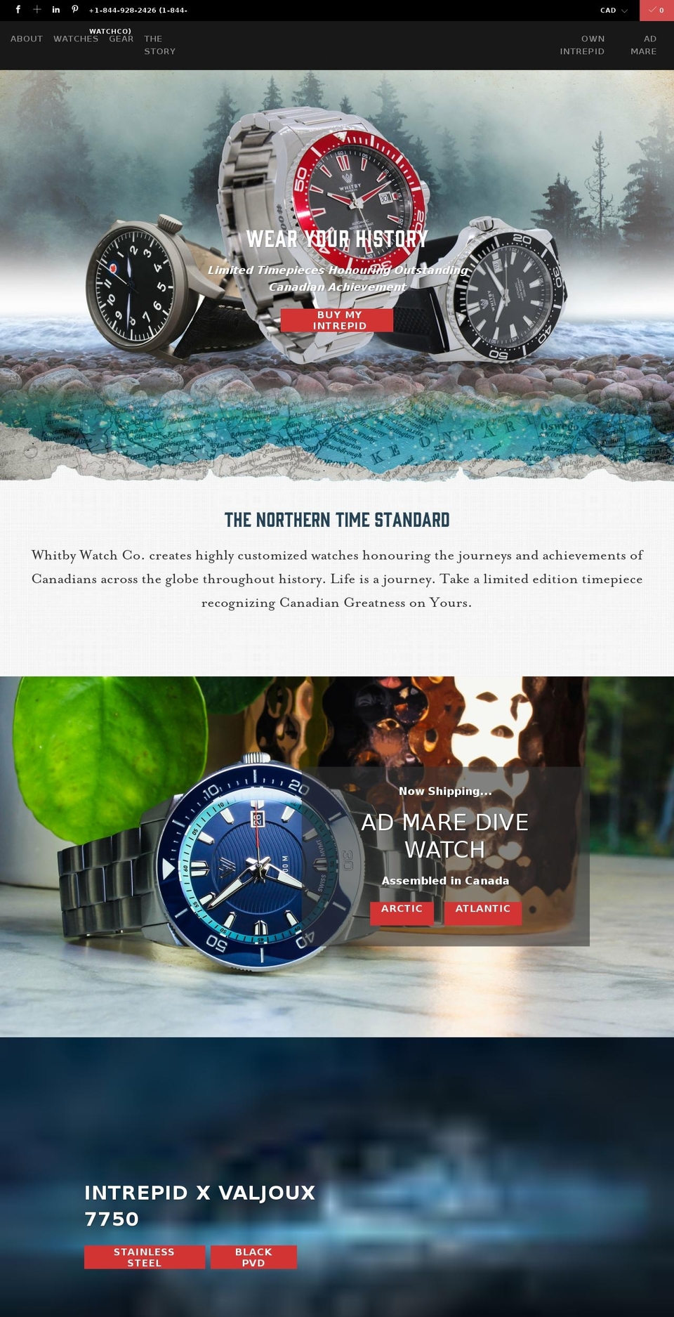 whitbywatchco.com shopify website screenshot