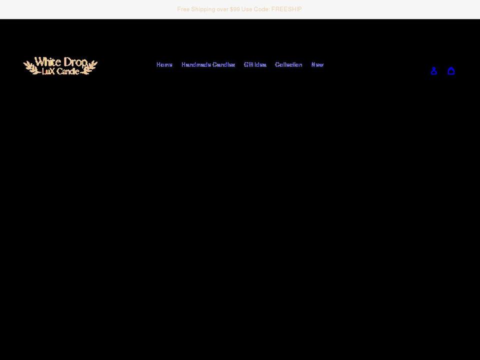 white-drop-candle.com shopify website screenshot