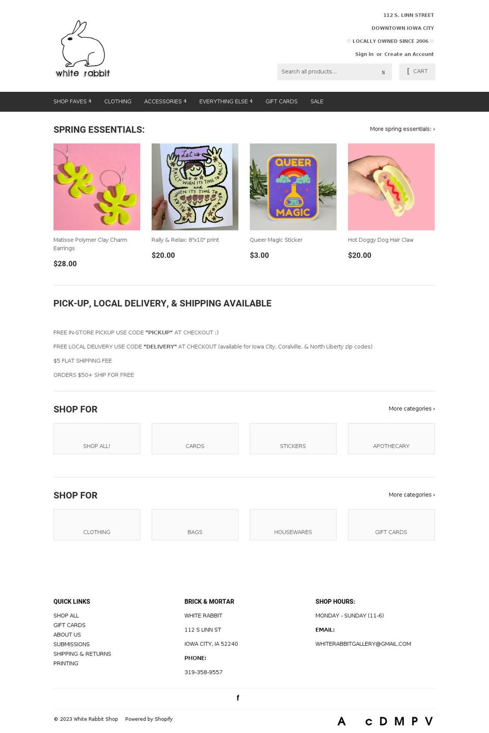 white-rabbit-shop.myshopify.com shopify website screenshot