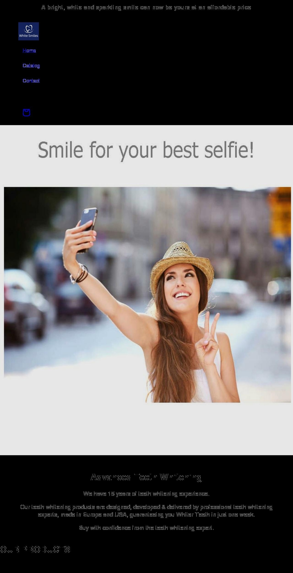 white-smiles.com shopify website screenshot