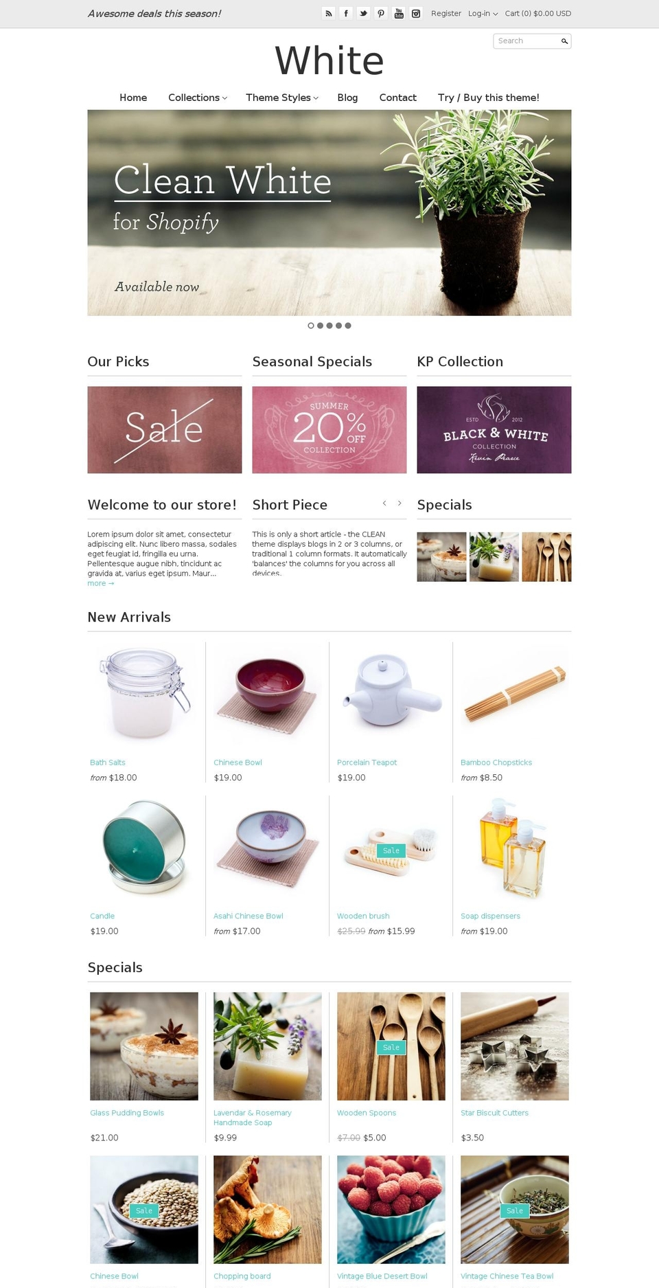 Clean Shopify theme site example white-theme.myshopify.com