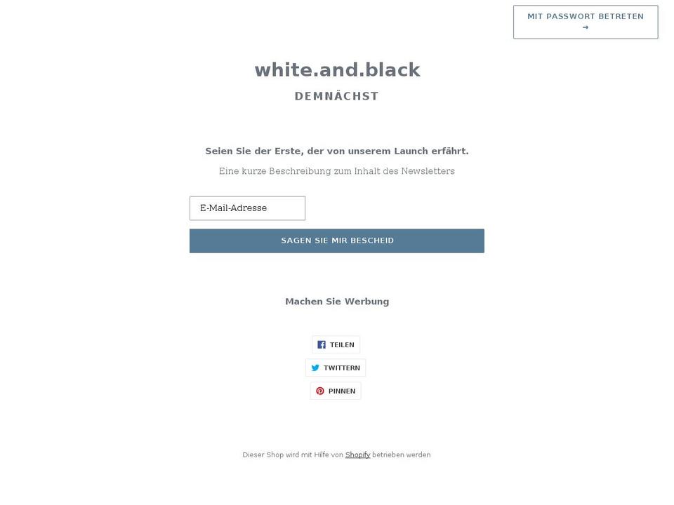 whiteand.black shopify website screenshot