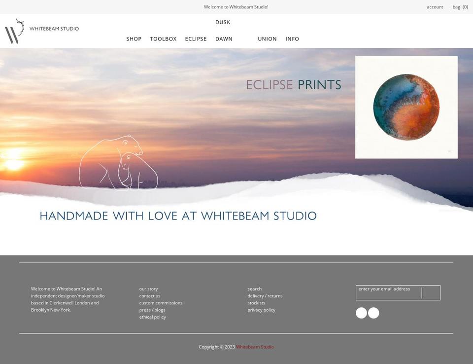 whitebeamstudio.com shopify website screenshot