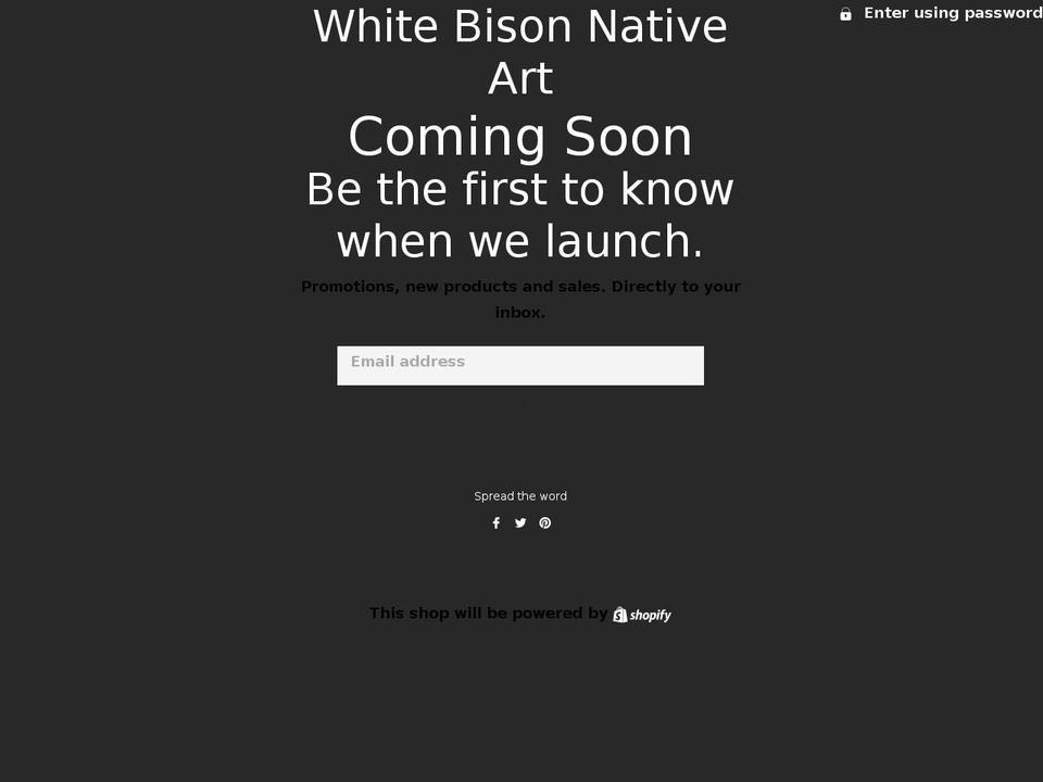 whitebisonnativeart.com shopify website screenshot