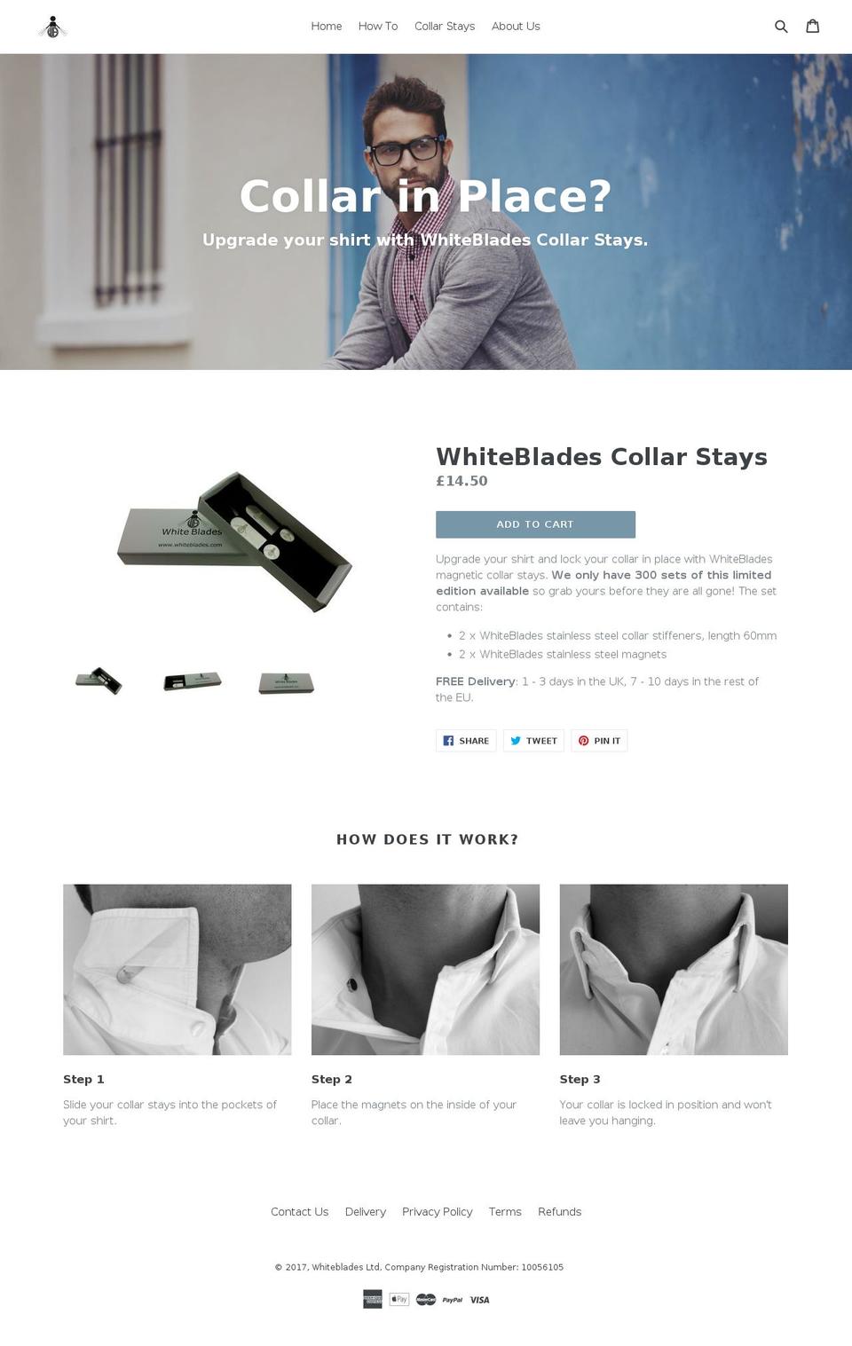 whiteblades.com shopify website screenshot