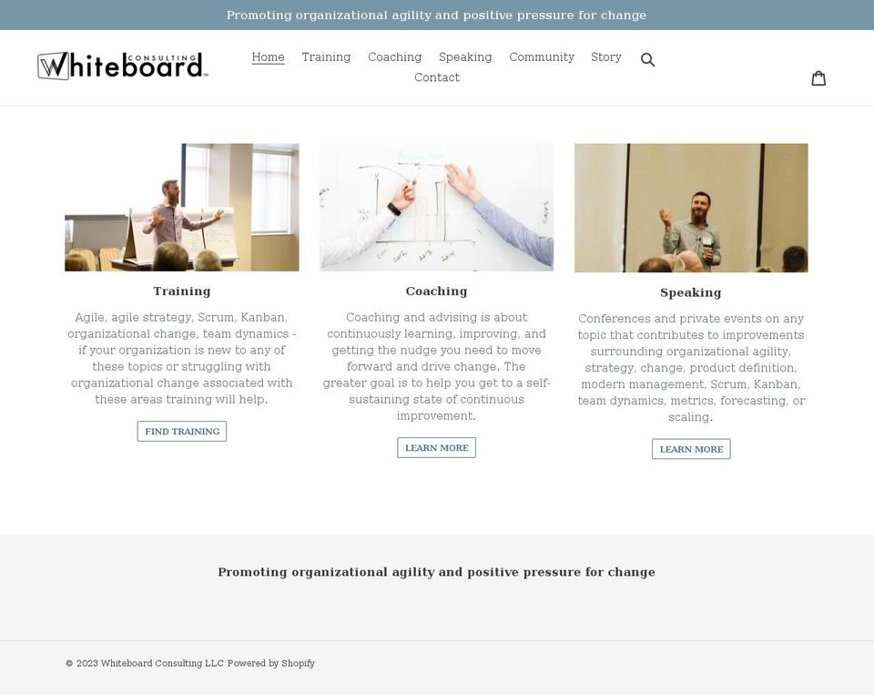 whiteboardconsulting.org shopify website screenshot