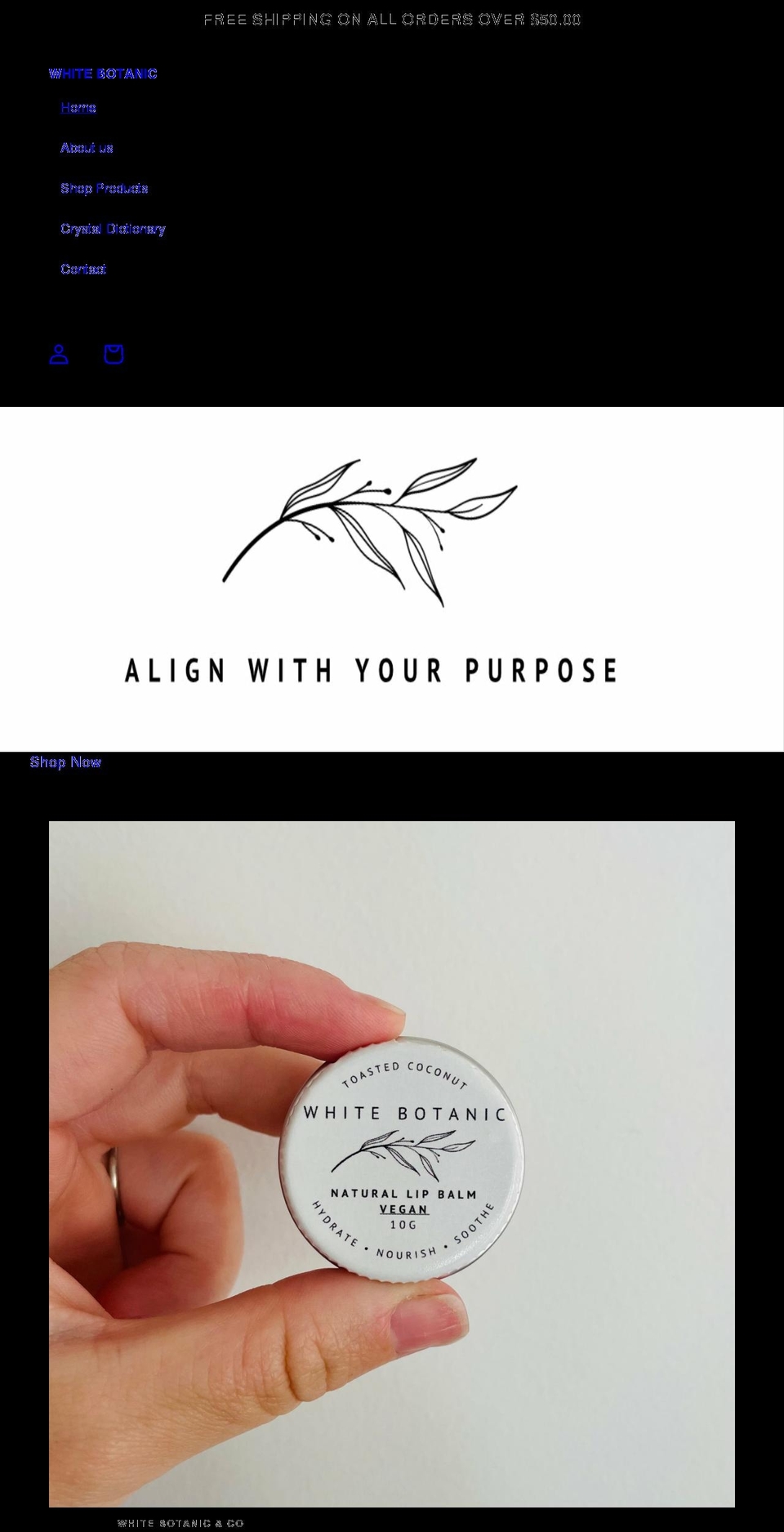 whitebotanic.com shopify website screenshot