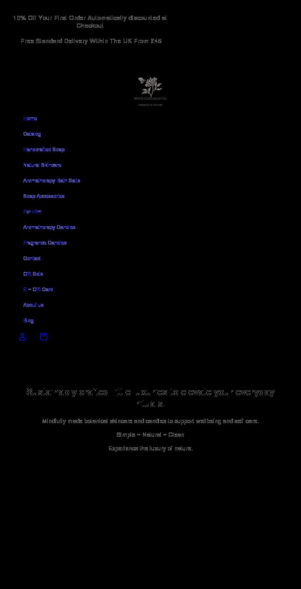 whitecauldronco.com shopify website screenshot