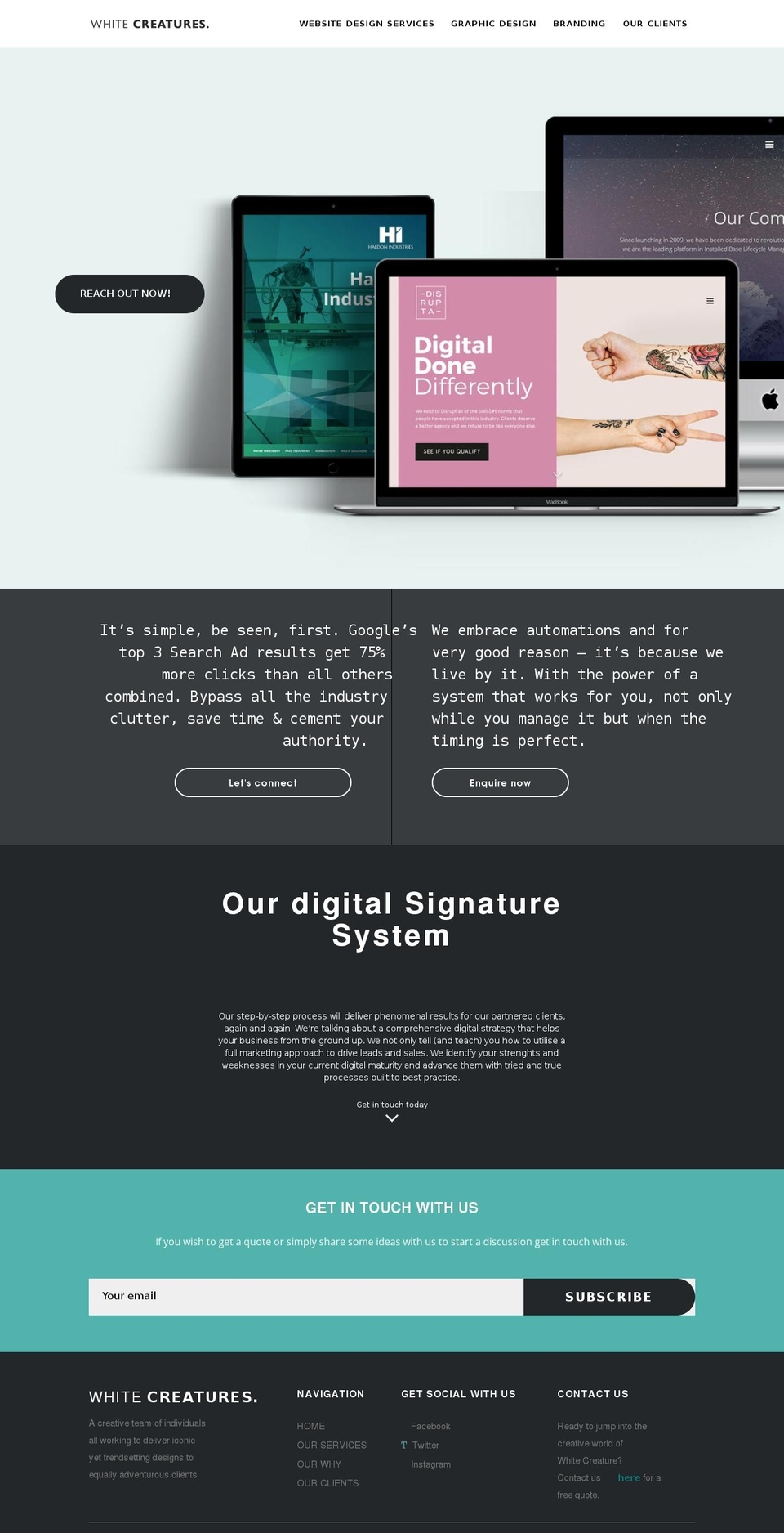 whitecreatures.com.au shopify website screenshot