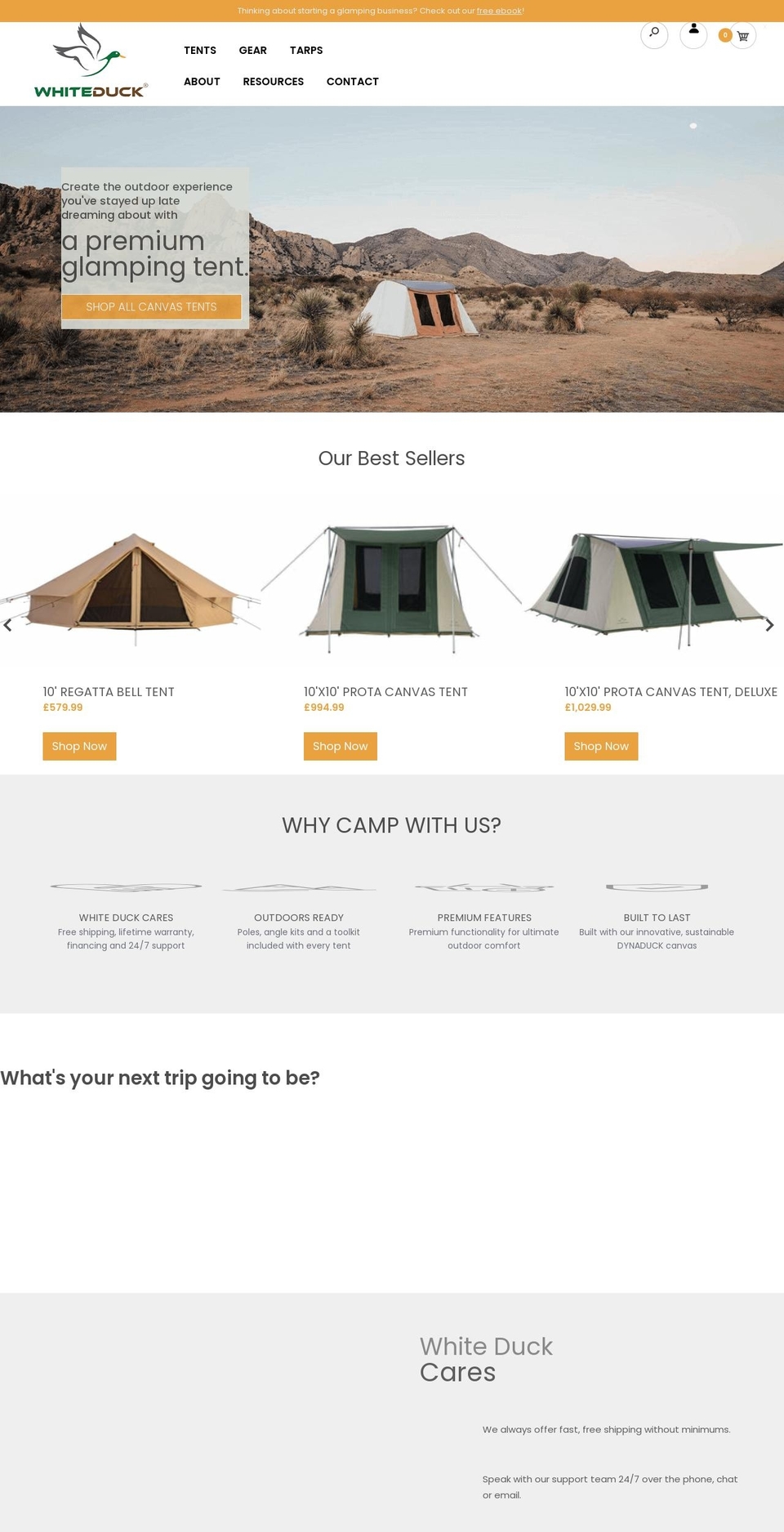 whiteduckoutdoors.co.uk shopify website screenshot